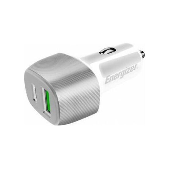 Ładowarka Energizer Energizer Ultimate - Ładowarka samochodowa USB-C & USB-A 38W PD + QC3.0 (Biały / Srebrny) 12996266 3492548233281