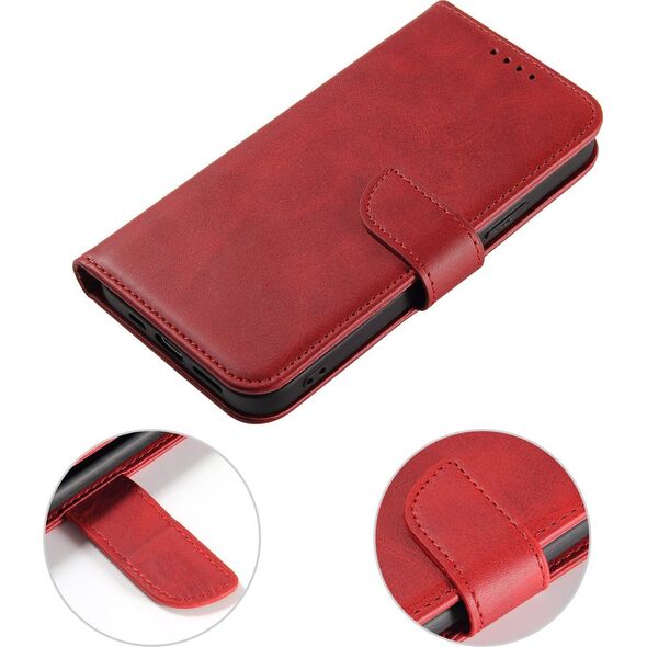 Hurtel Etui portfel z klapką podstawką do iPhone 15 Pro Max Magnet Case - czerwone 13001896 9145576279311