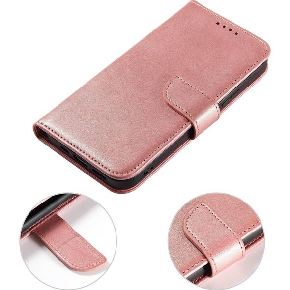 Hurtel Etui portfel z klapką podstawką do iPhone 15 Plus Magnet Case - różowe 13001904 9145576279243