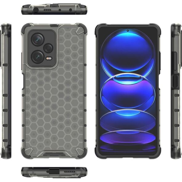 Hurtel Honeycomb etui do Xiaomi Redmi Note 12 Pro+ pancerny hybrydowy pokrowiec czarne 13002039 9145576277737