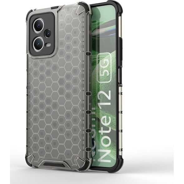 Hurtel Honeycomb etui do Xiaomi Redmi Note 12 5G / Poco X5 5G pancerny hybrydowy pokrowiec czarne 13002041 9145576277690