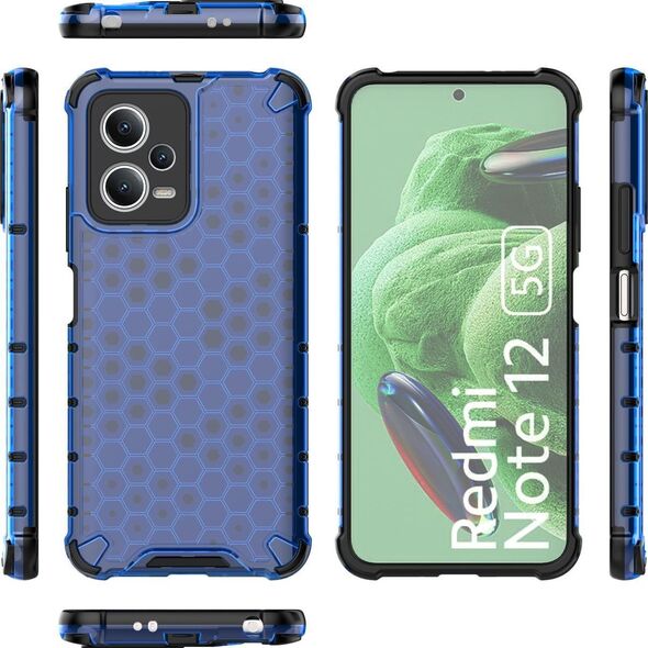 Hurtel Honeycomb etui do Xiaomi Redmi Note 12 5G / Poco X5 5G pancerny hybrydowy pokrowiec niebieskie 13002043 9145576277706