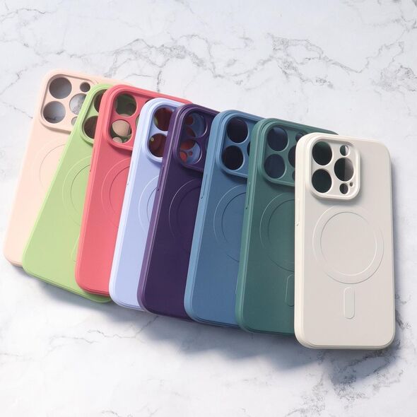 Hurtel Silikonowe magnetyczne etui iPhone 14 Plus Silicone Case Magsafe - szaroniebieskie 13002237 9145576278284