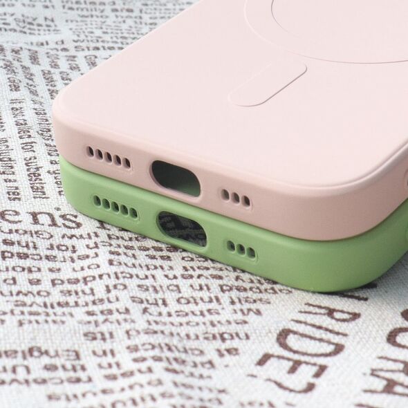Hurtel Silikonowe magnetyczne etui iPhone 14 Plus Silicone Case Magsafe - szaroniebieskie 13002237 9145576278284