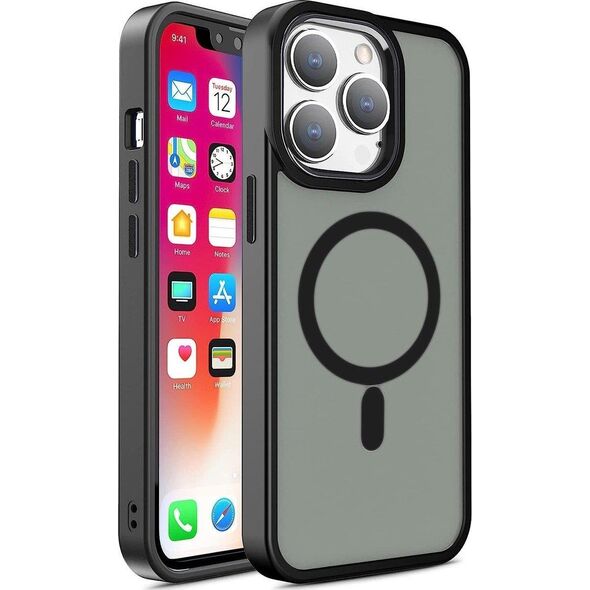 Hurtel Pancerne magnetyczne etui iPhone 14 Plus MagSafe Color Matte Case - czarne 13002290 9145576278765