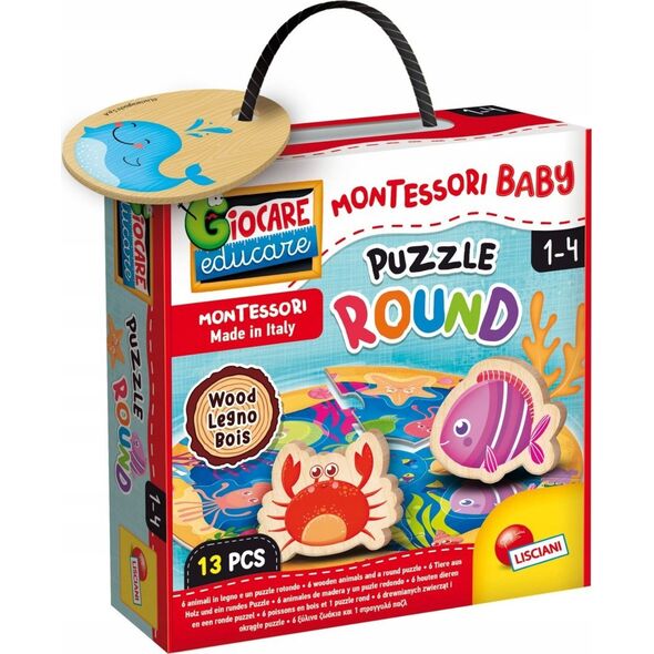 Lisciani LISCIANI MONTESSORI BABY WOOD PUZZLE ROUND 13048603 8008324096916