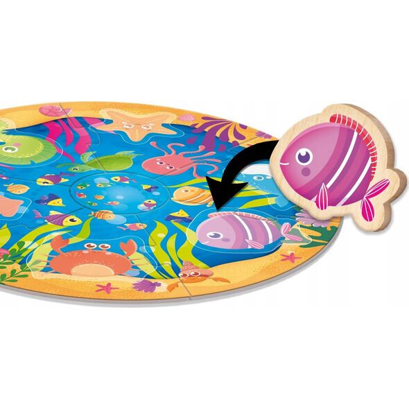 Lisciani LISCIANI MONTESSORI BABY WOOD PUZZLE ROUND 13048603 8008324096916
