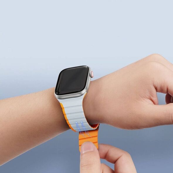 DUXDUCIS Pasek magnetyczny Dux Ducis Strap (LD Version) Apple Watch 4/5/6/7/SE/8 40/41mm szaro-pomarańczowy 13059765 6934913027868