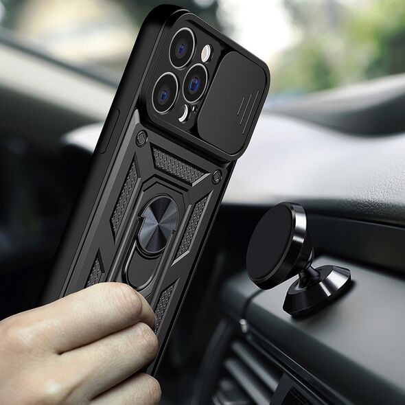 Hurtel HYBRID ARMOR CAMSHIELD ETUI VIVO Y16 / VIVO Y02S PANCERNY POKROWIEC Z OSŁONĄ NA APARAT CZARNE 13086995 9145576273036