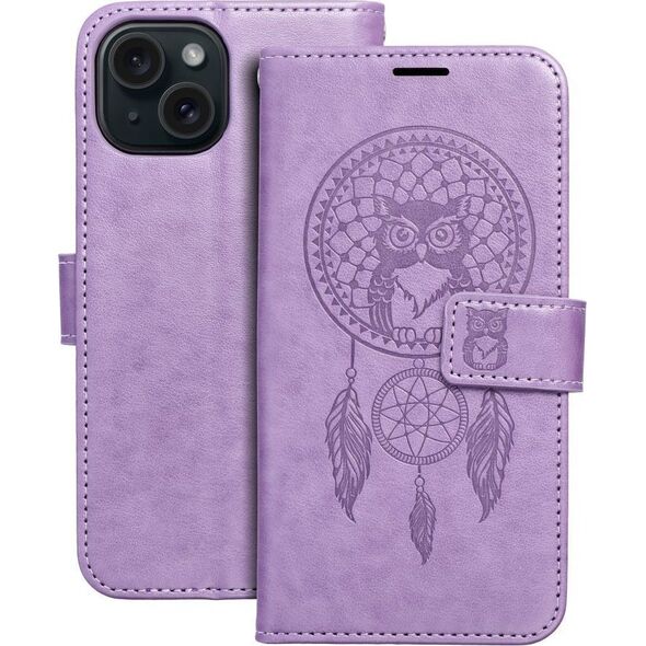 OEM Kabura MEZZO Book do IPHONE 15 łapacz snów fioletowy 13089208 5903396214431