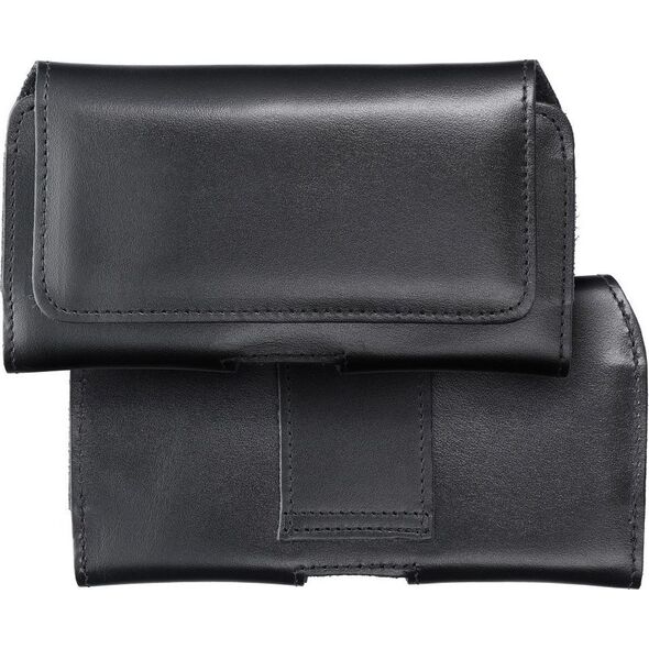 OEM Skórzana uniwersalna kabura pozioma do paska - ROYAL / czarny - Rozmiar 2XL - do SAMSUNG A21s / S20 ULTRA / S21 ULTRA / A70 / A71 / XIAOMI REDMI 9 / HUAWEI P SMART PRO 13089744 5903396200991