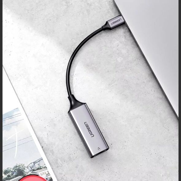 Adapter USB Ugreen Adapter USB-C na RJ45 UGREEN aluminiowy, Gigabit Ethernet (szary) 13112847 6957303804191