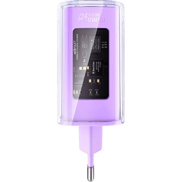Ładowarka Acefast Ładowarka sieciowa Acefast A45, 2x USB-C, 1xUSB-A, 65W PD (fioletowa) 13116108 6974316282075