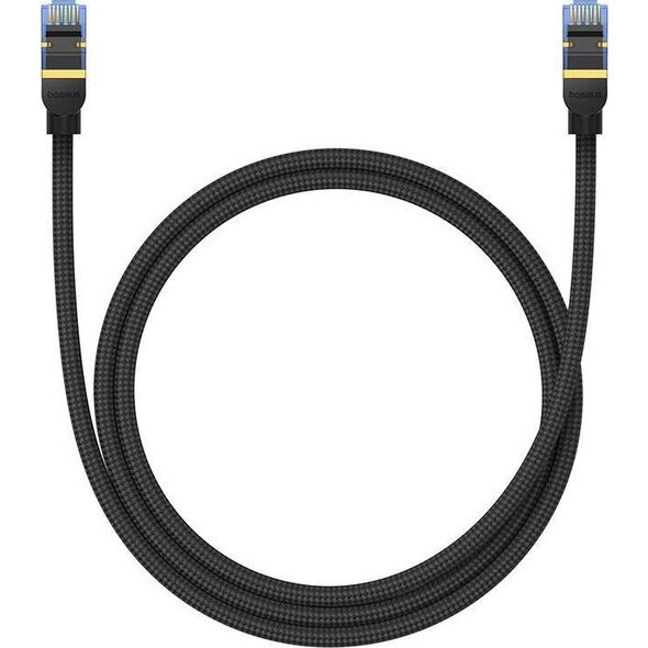 Baseus Kabel sieciowy w oplocie kat. 7 Baseus Ethernet RJ45, 10Gbps, 1m (czarny) 13123401 6932172646561