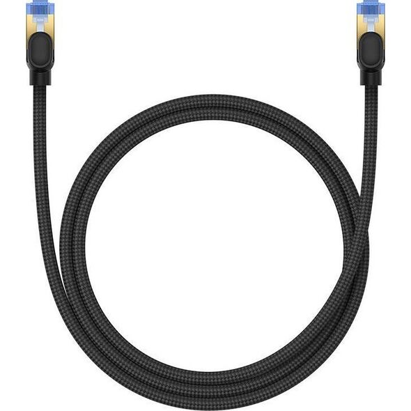 Baseus Kabel sieciowy w oplocie kat. 7 Baseus Ethernet RJ45, 10Gbps, 1m (czarny) 13123401 6932172646561