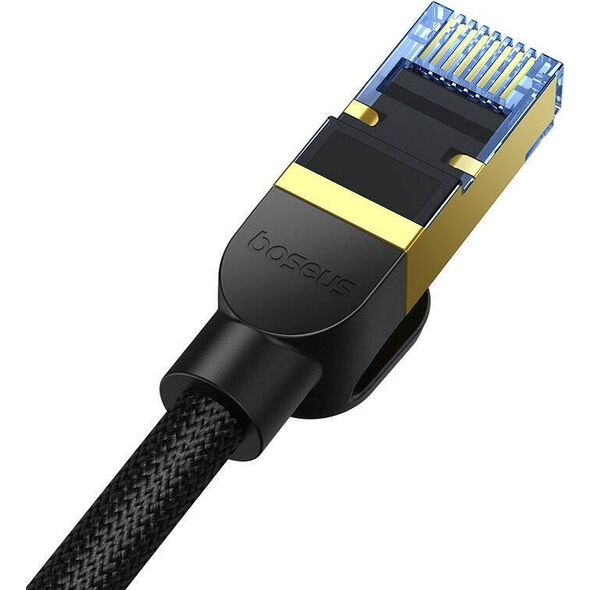 Baseus Kabel sieciowy w oplocie kat. 7 Baseus Ethernet RJ45, 10Gbps, 1m (czarny) 13123401 6932172646561