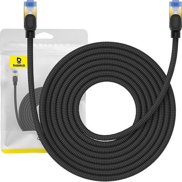 Baseus Kabel sieciowy w oplocie kat. 7 Baseus Ethernet RJ45, 10Gbps, 8m (czarny) 13123407 6932172646622