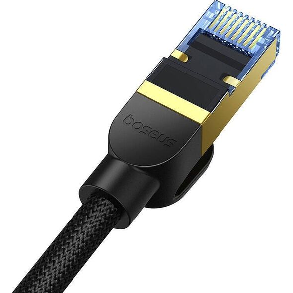 Baseus Kabel sieciowy w oplocie kat. 7 Baseus Ethernet RJ45, 10Gbps, 8m (czarny) 13123407 6932172646622