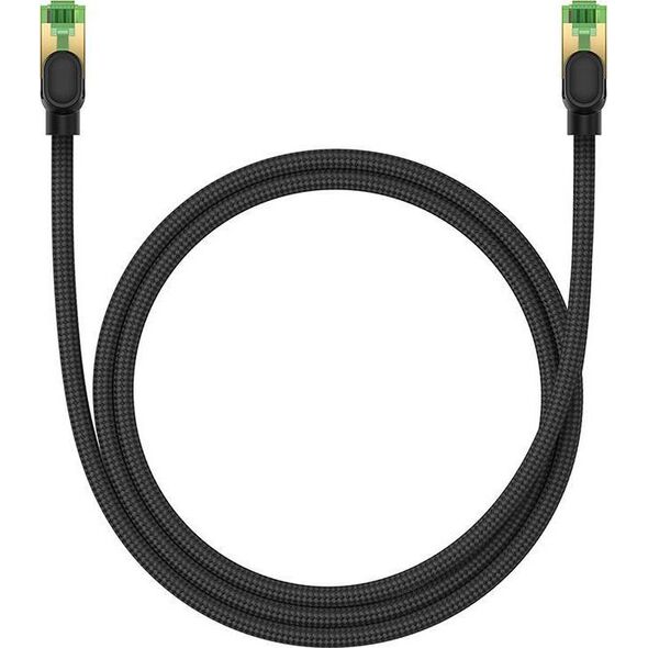 Baseus Kabel sieciowy w oplocie kat. 8 Baseus Ethernet RJ45, 40Gbps, 1m (czarny) 13123412 6932172646776