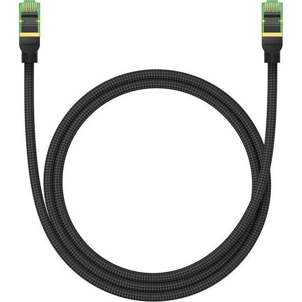 Baseus Kabel sieciowy w oplocie kat. 8 Baseus Ethernet RJ45, 40Gbps, 1m (czarny) 13123412 6932172646776