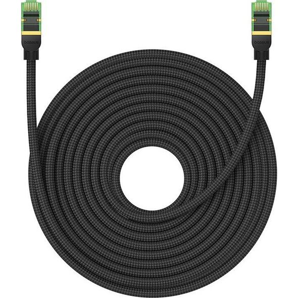 Baseus Kabel sieciowy w oplocie kat. 8 Baseus Ethernet RJ45, 40Gbps, 20m (czarny) 13123413 6932172646783