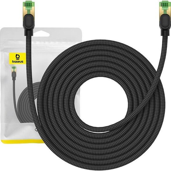 Baseus Kabel sieciowy w oplocie kat. 8 Baseus Ethernet RJ45, 40Gbps, 8m (czarny) 13123417 6932172646820