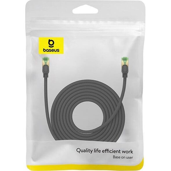 Baseus Kabel sieciowy w oplocie kat. 8 Baseus Ethernet RJ45, 40Gbps, 8m (czarny) 13123417 6932172646820
