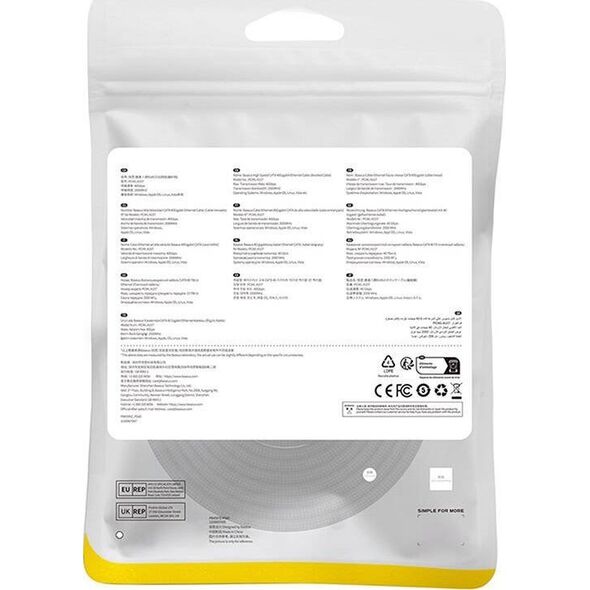 Baseus Kabel sieciowy w oplocie kat. 8 Baseus Ethernet RJ45, 40Gbps, 8m (czarny) 13123417 6932172646820