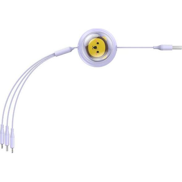 Kabel USB Baseus USB-A - USB-C + microUSB + Lightning 1.1 m Fioletowy (P10362900511-00) 13124786 6932172645519
