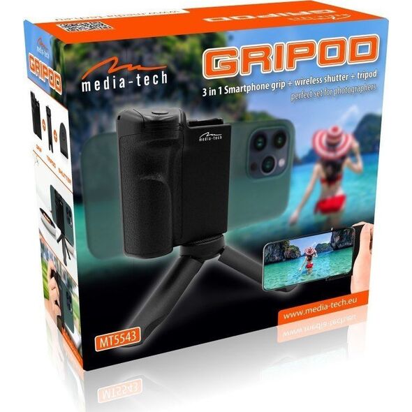 Media-Tech Uchwyt do smartphona + statyw biurkowy MT5543 pilot Bluetooth 13131407 5906453155432