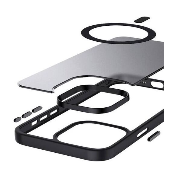 Crong Etui Hybrid Frost MAG Cover iPhone 15 Plus MagSafe Czarne 13132651 5904310703222