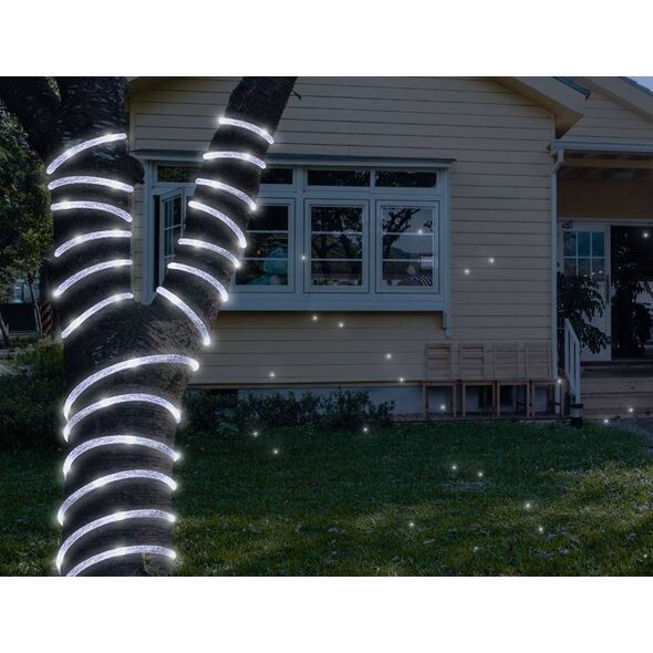PR Sznur ozdobny 72 LED z brokatem,srebrny, światło zimne białe 13133570 5902270777581