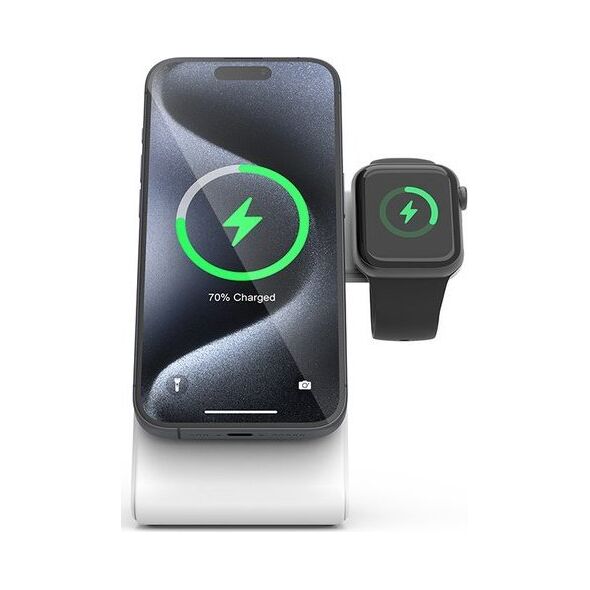 Ładowarka Crong Ładowarka bezprzewodowa 3w1 z MagSafe do iPhone, Apple Watch i AirPods 13146671 5904310703512