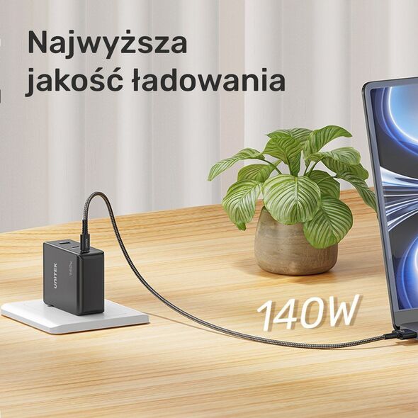 Kabel zasilający Unitek Unitek Kabel zasilający USB-C - MagSafe 3 140W 2 m 13154156 4894160050014