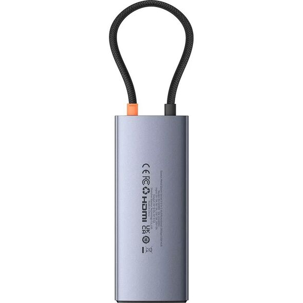 HUB USB Baseus Hub 6w1 Baseus Metal Gleam 2 Series, USB-C do 2xUSB 3.0 +USB-C + HDMI + USB-C PD + Ethernet RJ45 13168147 6932172643294