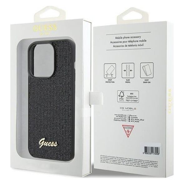 Guess Guess GUHCP15LPMSDGSK iPhone 15 Pro 6.1" czarny/black hardcase Disco Metal Script 13171165 3666339173456