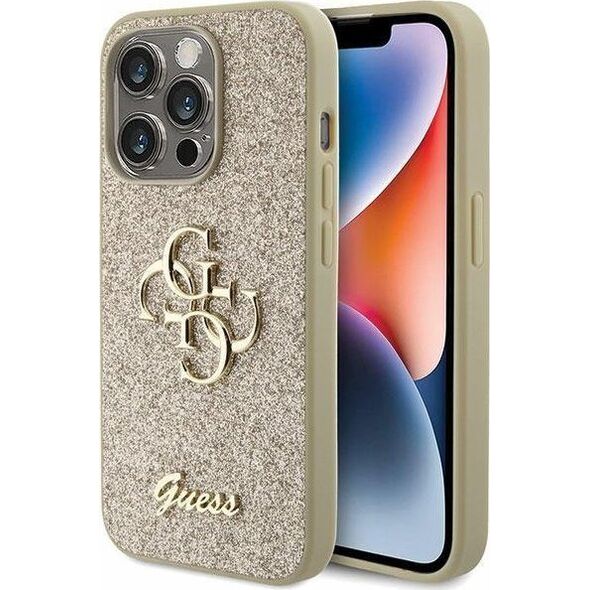 Guess Guess GUHCP15LHG4SGD iPhone 15 Pro 6.1" złoty/gold hardcase Glitter Script Big 4G 13171166 3666339147808