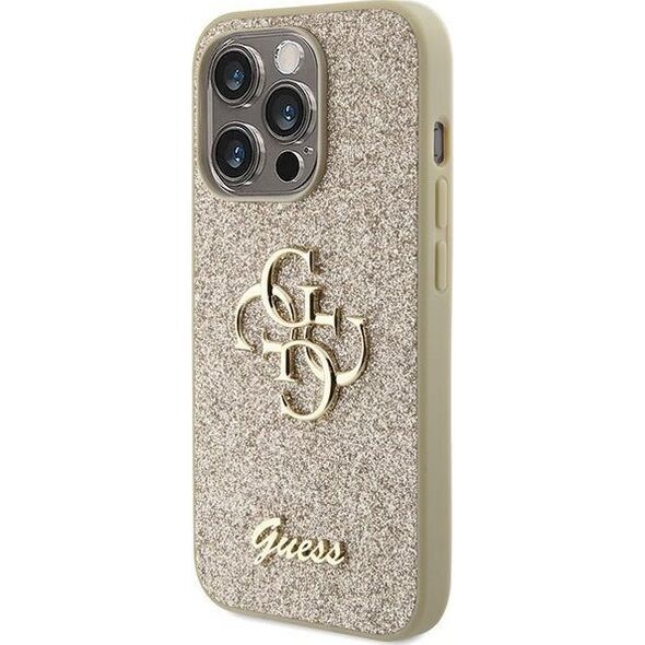 Guess Guess GUHCP15LHG4SGD iPhone 15 Pro 6.1" złoty/gold hardcase Glitter Script Big 4G 13171166 3666339147808