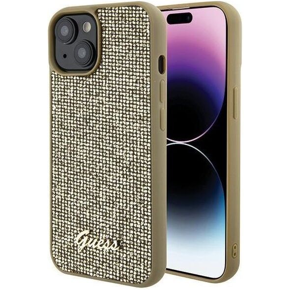 Guess Guess GUHCP15SPMSDGSD iPhone 15 6.1" złoty/gold hardcase Disco Metal Script 13171179 3666339173579
