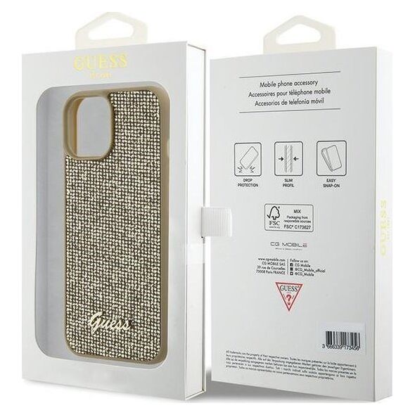 Guess Guess GUHCP15SPMSDGSD iPhone 15 6.1" złoty/gold hardcase Disco Metal Script 13171179 3666339173579