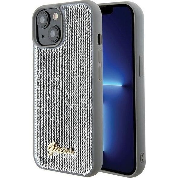 Guess Guess GUHCP15SPSFDGSS iPhone 15 6.1" srebrny/silver hardcase Sequin Script Metal 13171180 3666339173159