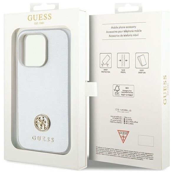 Guess Guess GUHCP15LPS4DGPS iPhone 15 Pro 6.1" srebrny/silver hardcase Strass Metal Logo 13171296 3666339151164