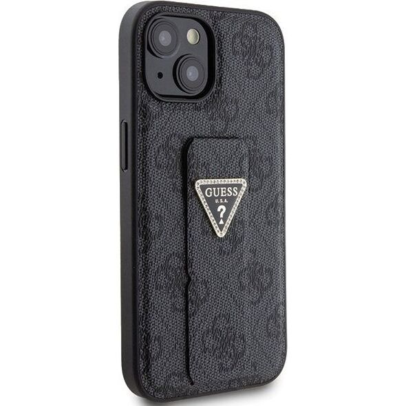 Guess Guess GUHCP15SPGS4TDK iPhone 15 6.1" czarny/black hardcase Grip Stand 4G Triangle Strass 13171301 3666339197292