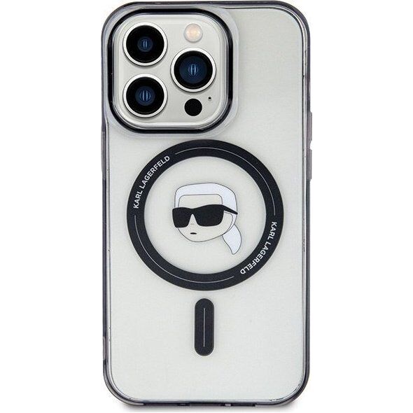 Karl Lagerfeld Karl Lagerfeld KLHMP15LHKHNOTK iPhone 15 Pro 6.1" transparent hardcase IML Karl`s Head MagSafe 13177393 3666339161934
