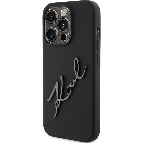 Karl Lagerfeld Karl Lagerfeld KLHCP15LSKSBMCK iPhone 15 Pro 6.1" czarny/black hardcase Silicone Karl Script 13177472 3666339168179