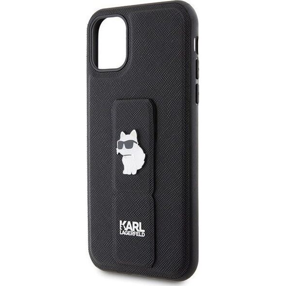 Karl Lagerfeld Karl Lagerfeld KLHCN61GSACHPK iPhone 11 / Xr 6.1" czarny/black hardcase Gripstand Saffiano Choupette Pins 13177506 3666339207335