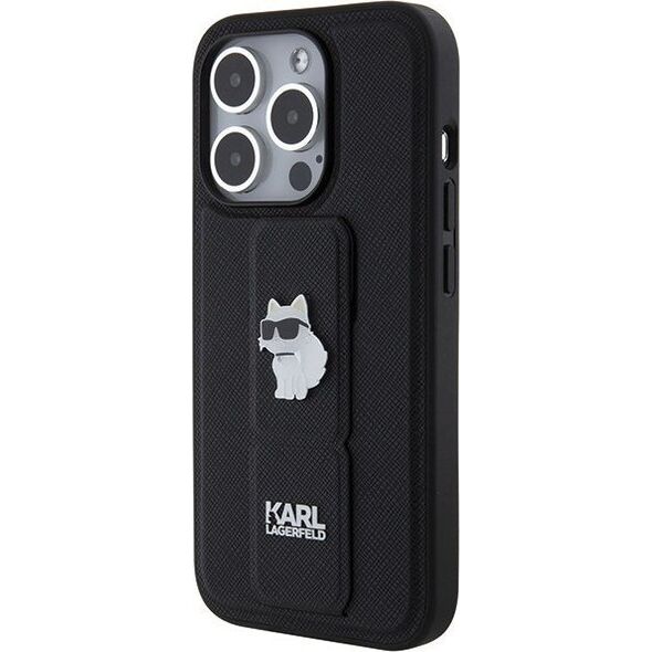 Karl Lagerfeld Karl Lagerfeld KLHCP14XGSACHPK iPhone 14 Pro Max 6.7" czarny/black hardcase Gripstand Saffiano Choupette Pins 13177521 3666339207427