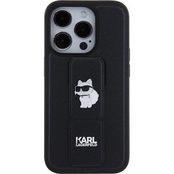Karl Lagerfeld Karl Lagerfeld KLHCP14XGSACHPK iPhone 14 Pro Max 6.7" czarny/black hardcase Gripstand Saffiano Choupette Pins 13177521 3666339207427