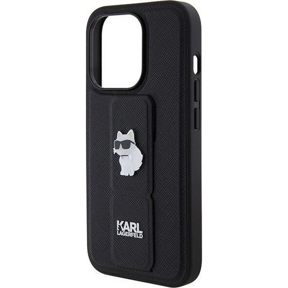 Karl Lagerfeld Karl Lagerfeld KLHCP14XGSACHPK iPhone 14 Pro Max 6.7" czarny/black hardcase Gripstand Saffiano Choupette Pins 13177521 3666339207427