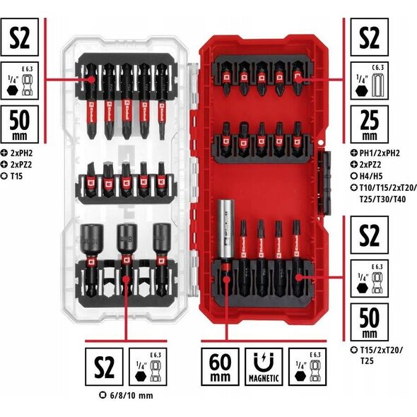 Wiertło Einhell ZESTAW BITÓW 28 SZT S-CASE EINHELL 49108703 13177874 4009311087034